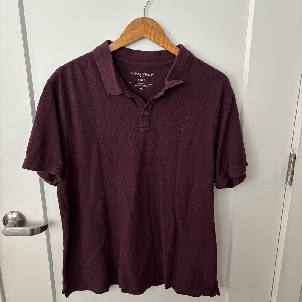 Banana Republic Men's Dark Maroon Polo Shirt